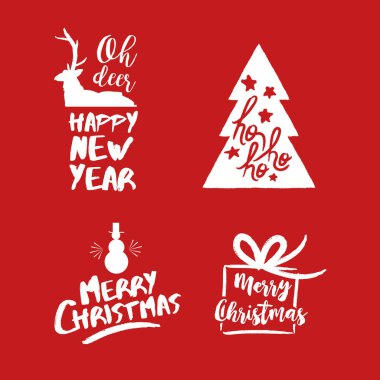 Noel tatil sezonu kırmızı teklif set yazı