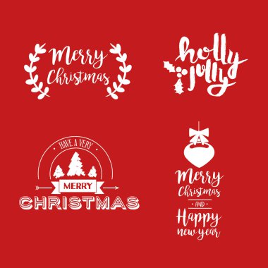 Noel tatil sezonu kırmızı teklif set yazı