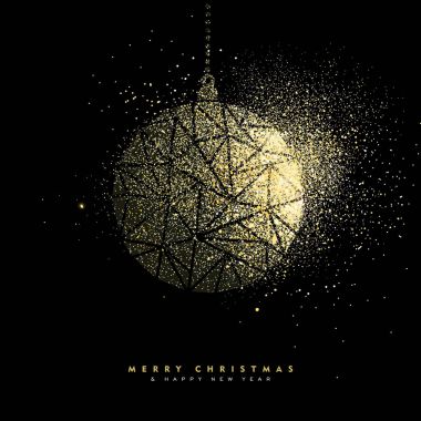 Noel ve yeni yıl altın dekorasyon glitter