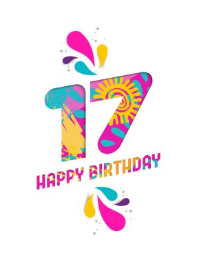 İyi ki doğdun 17 yıl kağıt tebrik kartı kes