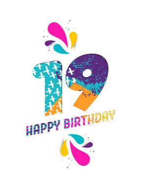 İyi ki doğdun 19 yıl kağıt tebrik kartı kes