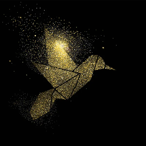 Oiseau or paillettes art concept symbole illustration — Image vectorielle