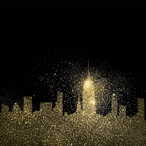 Ville skyline or paillettes art concept illustration — Image vectorielle