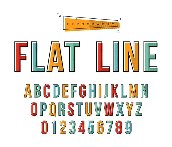 Modern line art abc typography alphabet collection — Stock Vector