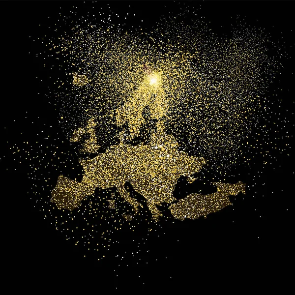 Europe gold glitter concept symbol illustration — Stock Vector