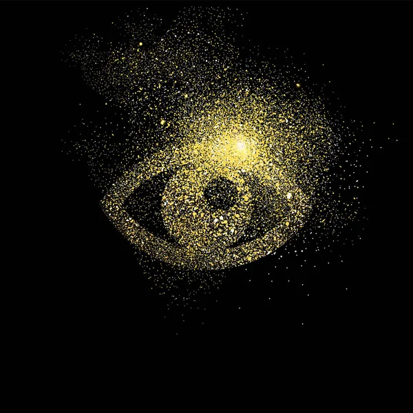 Ojo oro brillo arte concepto símbolo ilustración — Vector de stock