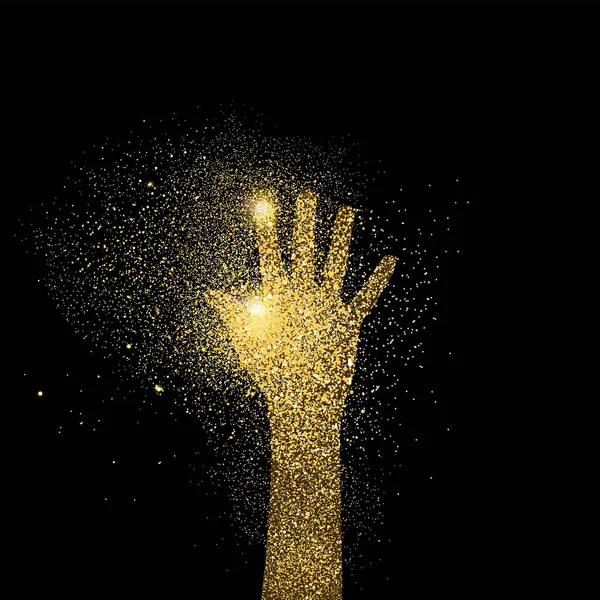 Hand Gold Glanz Kunst Konzept Symbol Illustration — Stockvektor