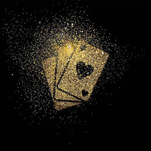 Playing card gold glitter art concept illustration — Stock Vector