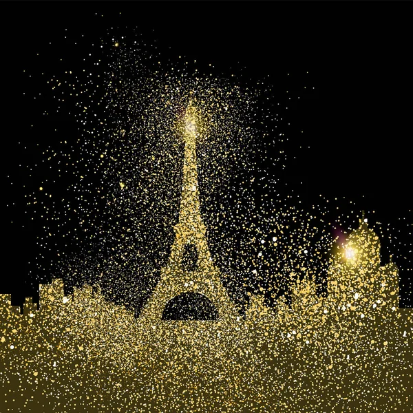 Ville skyline or paillettes art concept illustration — Image vectorielle