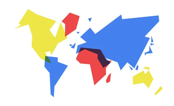 Mapa del mundo colorido geometría abstracta ilustración — Vector de stock