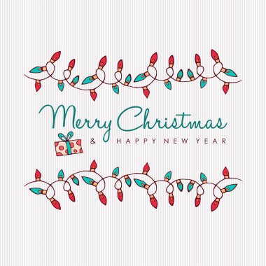 Merry Christmas dekorasyon tatil kartı 