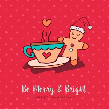Noel sevimli gingerbread adam tatil çizgi film