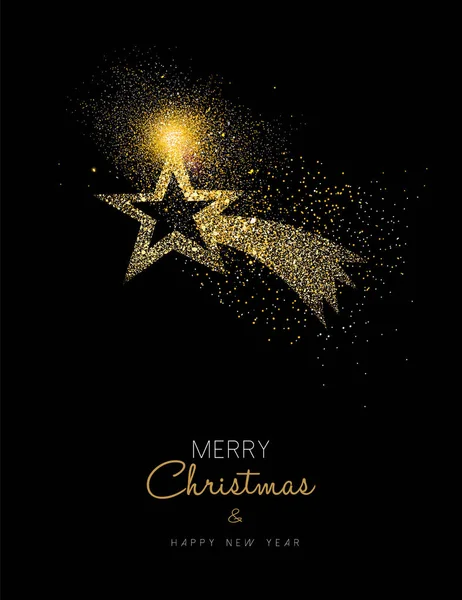 Natale e nuovo anno oro glitter star design — Vettoriale Stock