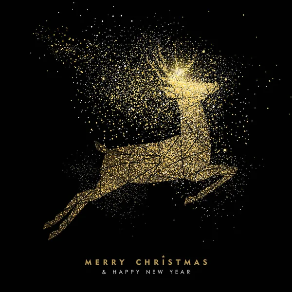 Noel ve yılbaşı tatil altın glitter geyik