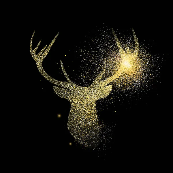 Gold deer glitter concept icon symbol illustration — Stock Vector