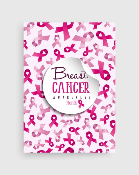 Σχεδιασμός αφίσας του μαστού καρκίνου ευαισθητοποίησης ροζ κορδέλα — Διανυσματικό Αρχείο