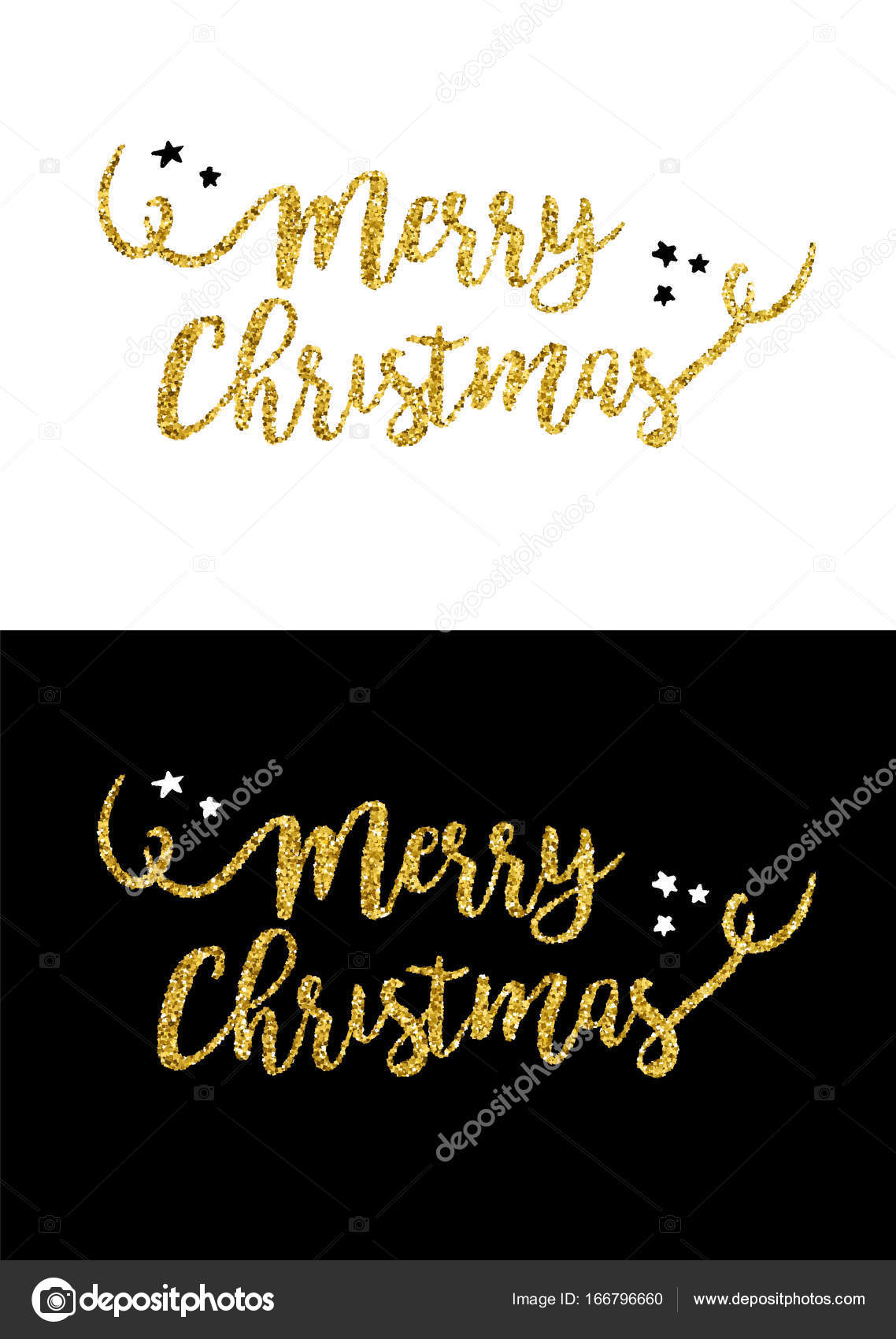 Gold merry Christmas tekst cytat kaligrafia napis projekt na sezon wakacyjny wykonane ZÅ‚otego brokatu Ilustracja kreatywnych vintage Typografia czcionki