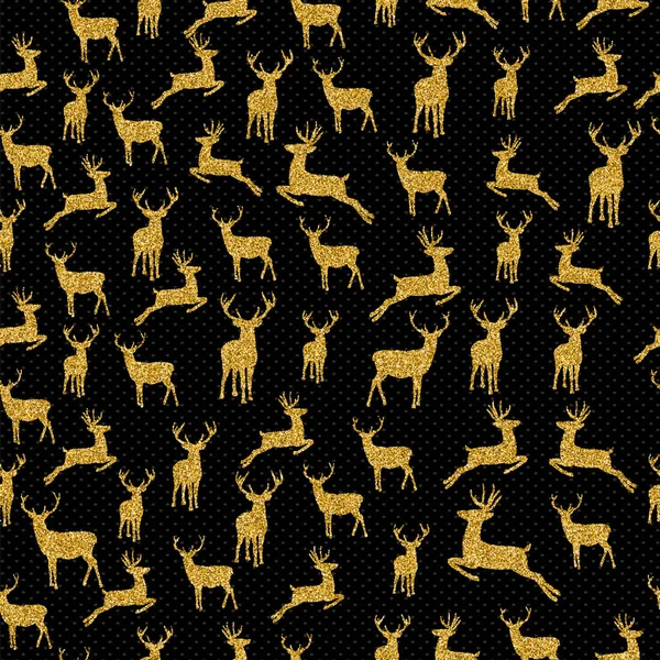 Noel altın glitter geyik xmas seamless modeli