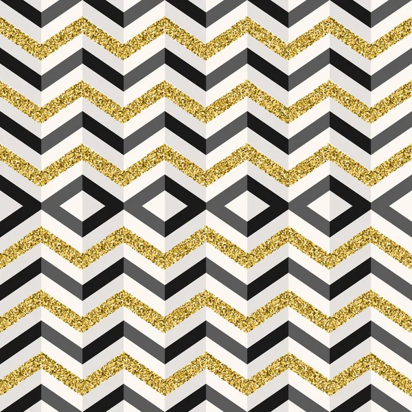 Glitter oro geometría abstracta patrón sin costuras — Vector de stock