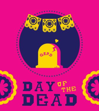 Gün ölü Meksikalı cenaze ilan tasarımı