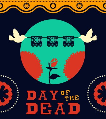 Çiçek Bahçesi ve kuş gün ölü Meksika yükseldi