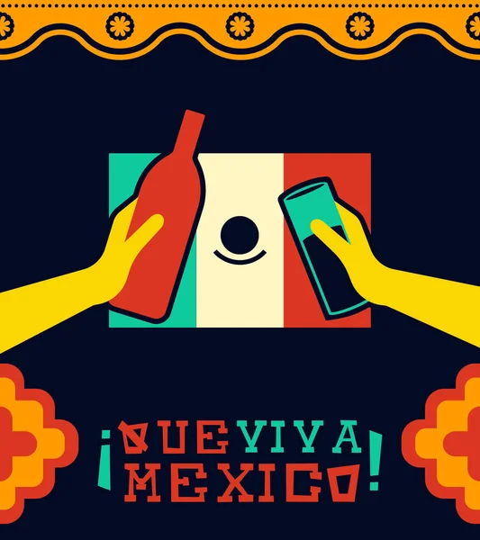 Viva mexico tradicional feriado festa ilustração — Vetor de Stock