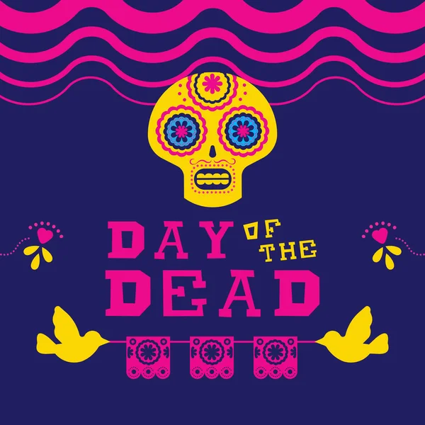 Jour des morts mexicain crâne de sucre design moderne — Image vectorielle