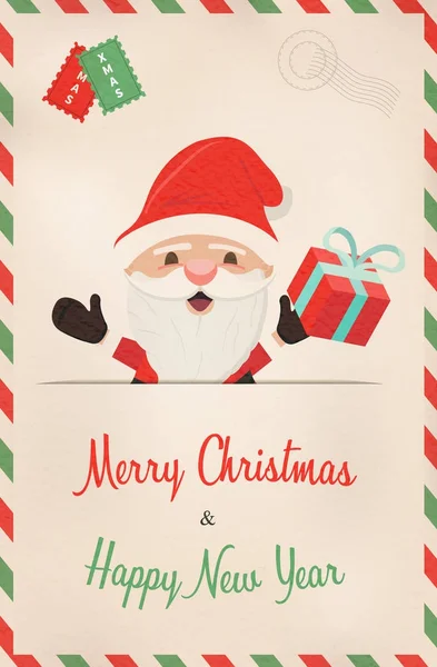 Рождественские и новогодние открытки от Санта Клауса — стоковый вектор