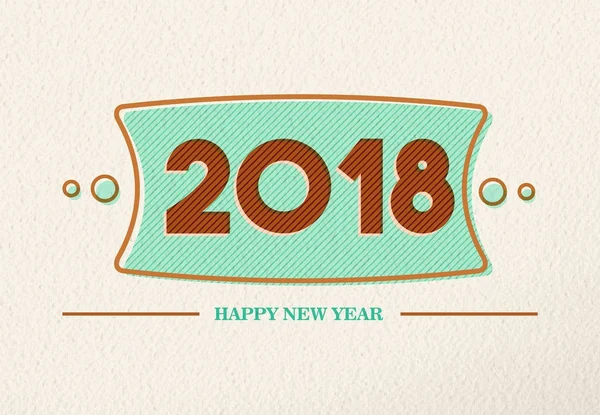 Feliz Año Nuevo 2018 tipografía retro tarjeta de felicitación — Archivo Imágenes Vectoriales