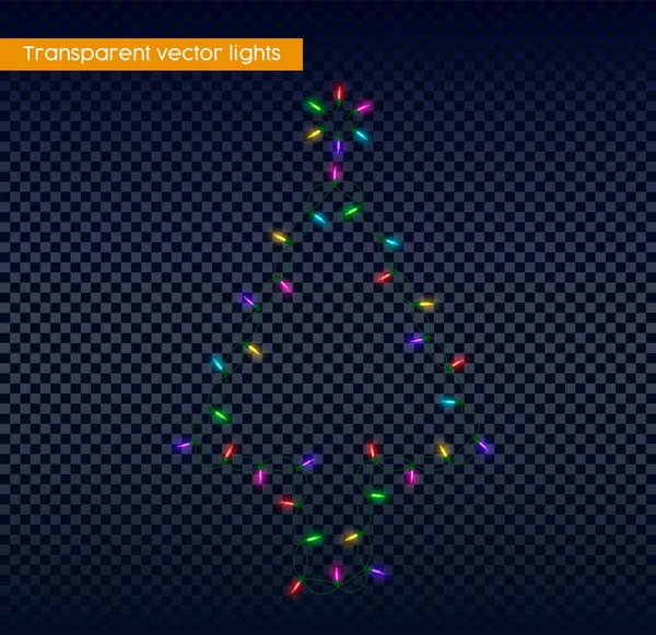 Багатобарвні різдвяні соснові ліхтарі — стоковий вектор
