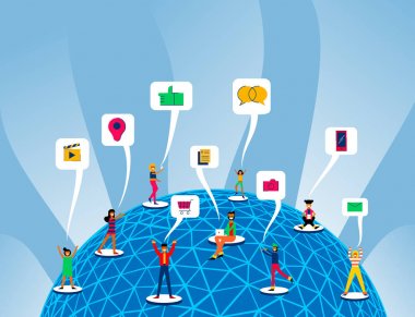 Dünya çapında küresel sosyal medya bağlantı