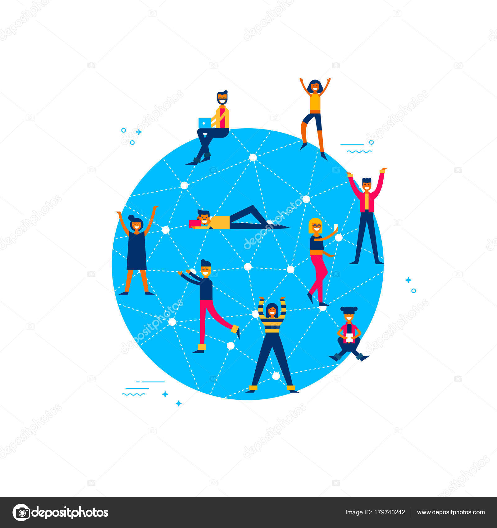 Sociaal Netwerk Wereld Verbinding Concept Illustratie Groep Diverse Mensen Online Stockvector Sociaal Netwerk Wereld Verbinding Concept Illustratie Groep Diverse Mensen Online Stockvector