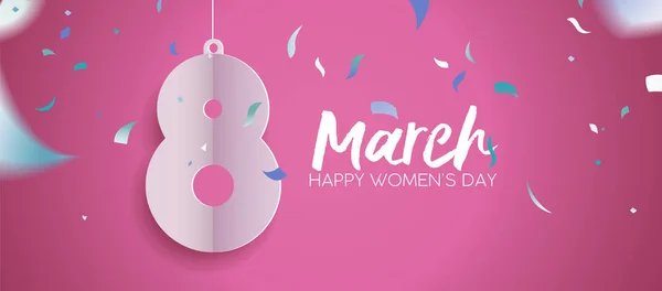 Día de la Mujer 2018 diversión celebración banner diseño — Vector de stock