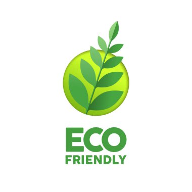 Eko Dostu kağıt kesme yaprak alıntı yeşil tasarım 