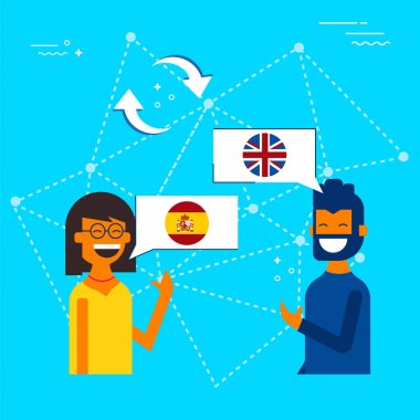 İngilizce sohbet çeviri konsepti için İspanyolca