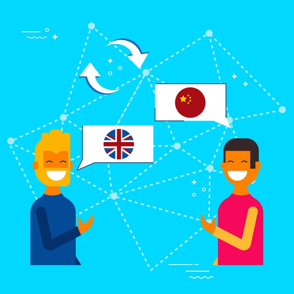 Vertaling van de Engelse en chinese online chat-sessie — Stockvector