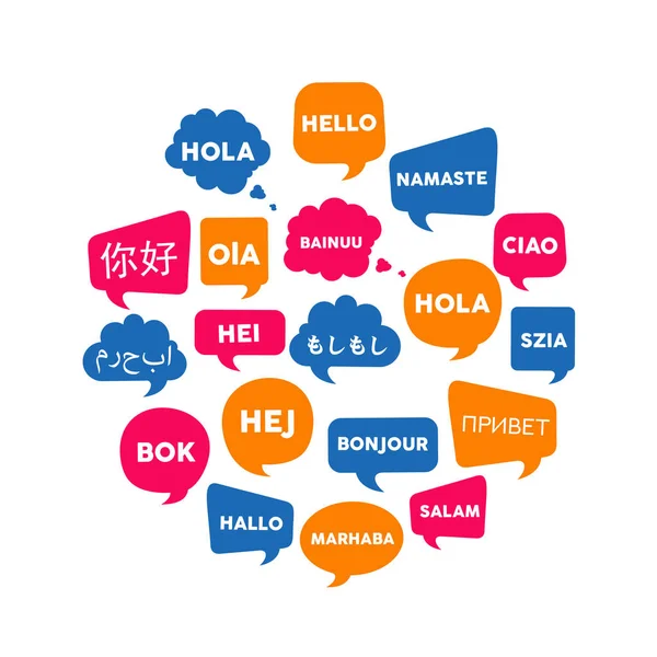 Mezinárodní jazyková komunikace koncept — Stockový vektor