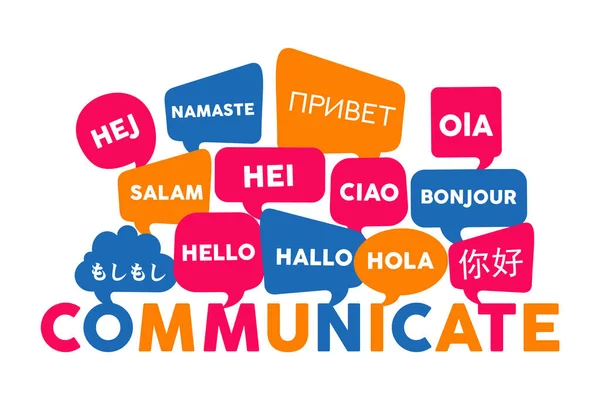 International language communication concept — Stock Vector