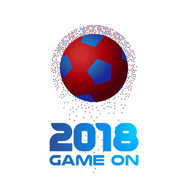 2018 game on typography art with soccer ball — Stock Vector