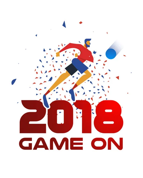 2018 sport event illustration med fotbollspelare — Stock vektor