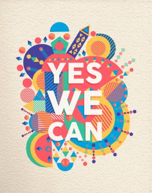 Evet biz pozitif sanat motivasyon teklif poster olabilir