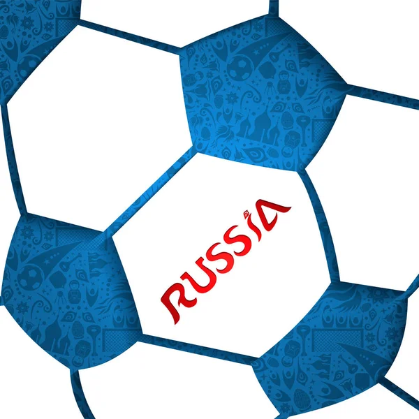 Rússia bola de futebol fundo — Vetor de Stock