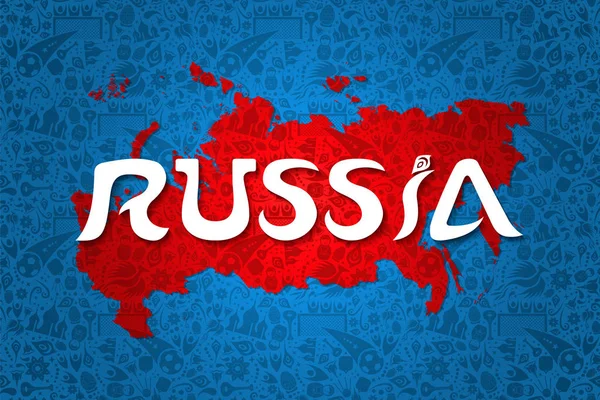 Russie fond de décoration de carte de pays pour 2018 — Image vectorielle