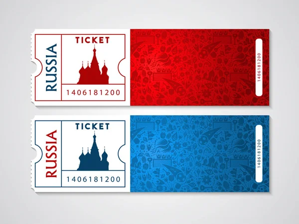 Billetes de avión de Rusia para 2018 viajes y turismo — Archivo Imágenes Vectoriales