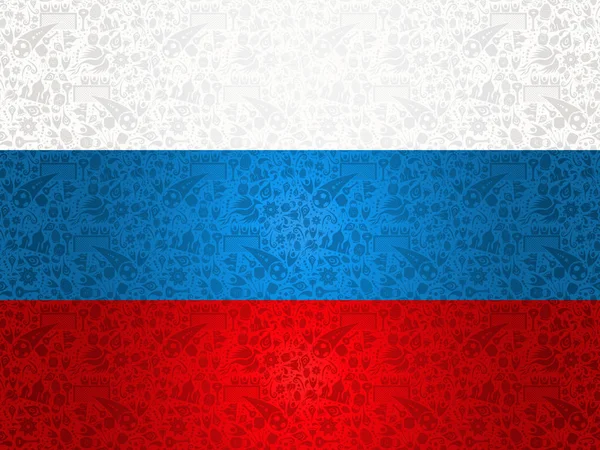俄罗斯国旗背景与传统图标 — 图库矢量图片