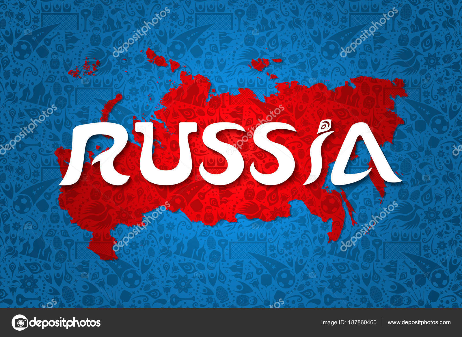 Russia National Flag Map Design, Illustration Of Russia Country