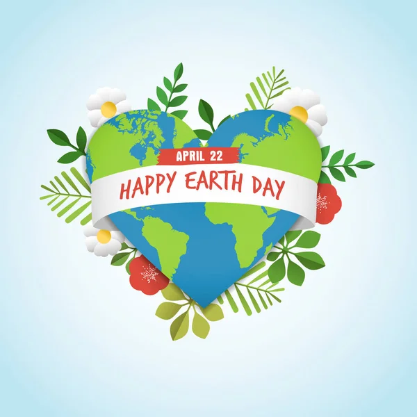 Glückliche Erde Tag Grußkarte für Umweltliebe — Stockvektor
