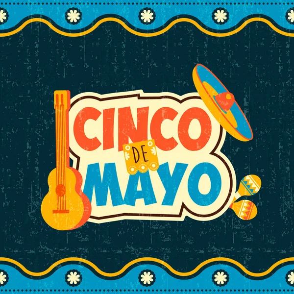 Mexikanischer cinco de mayo typografie zitat poster — Stockvektor