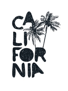 California plaj tropikal tipografi alıntı poster