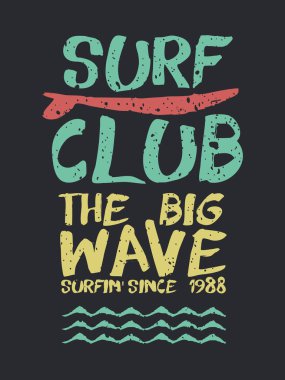 Retro surf club beach metin teklif yaz için 